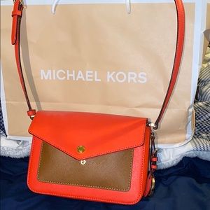 Orange and brown Michael Kors purse